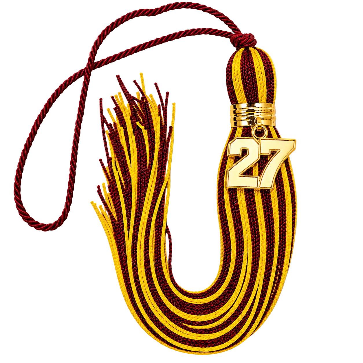 Maroon and Yellow Gold - Jumbo Varsity Tassel