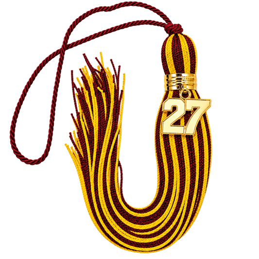 Maroon and Yellow Gold - Jumbo Varsity Tassel