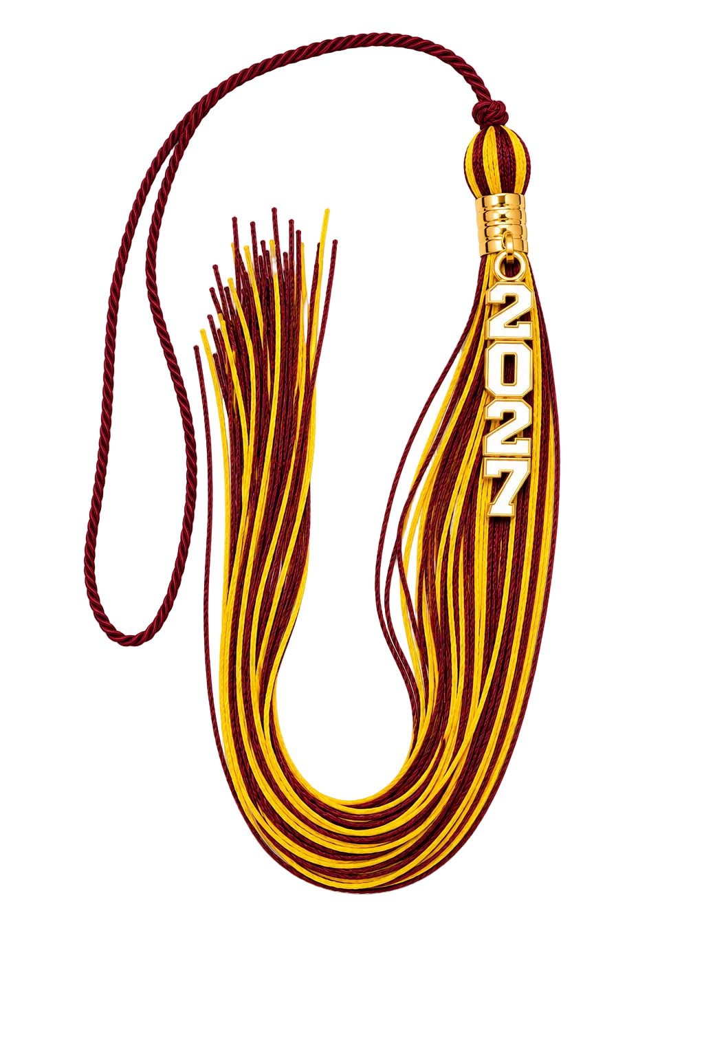 Maroon and Yellow Gold - Stacked Souvenir Tassel