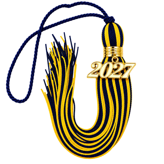 Navy and Yellow Gold - Jumbo Souvenir Tassel