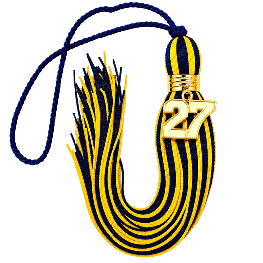Navy and Yellow Gold - Jumbo Varsity Tassel
