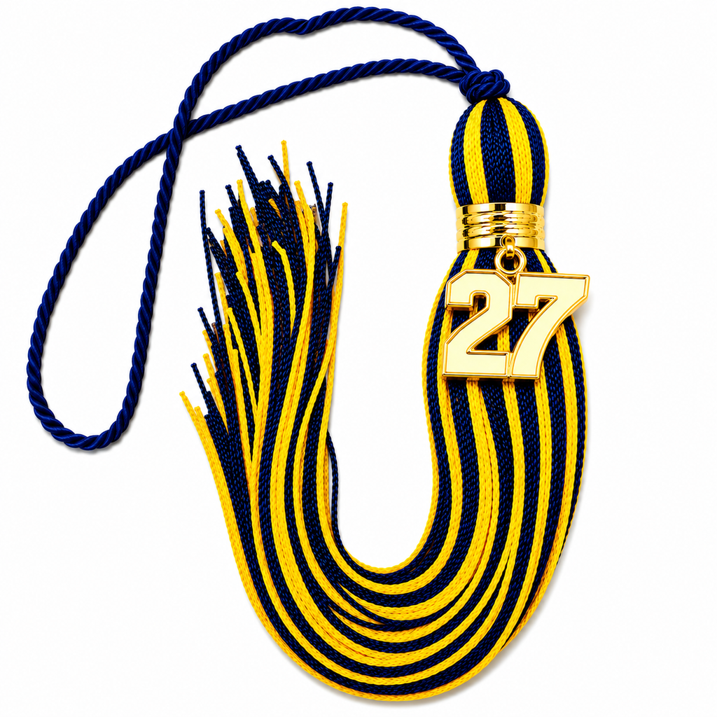 Navy and Yellow Gold - Jumbo Varsity Tassel