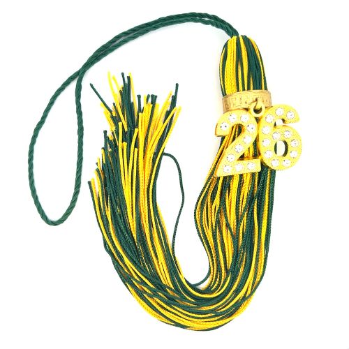 Hunter Green and Yellow Gold - Jumbo Bling Tassel