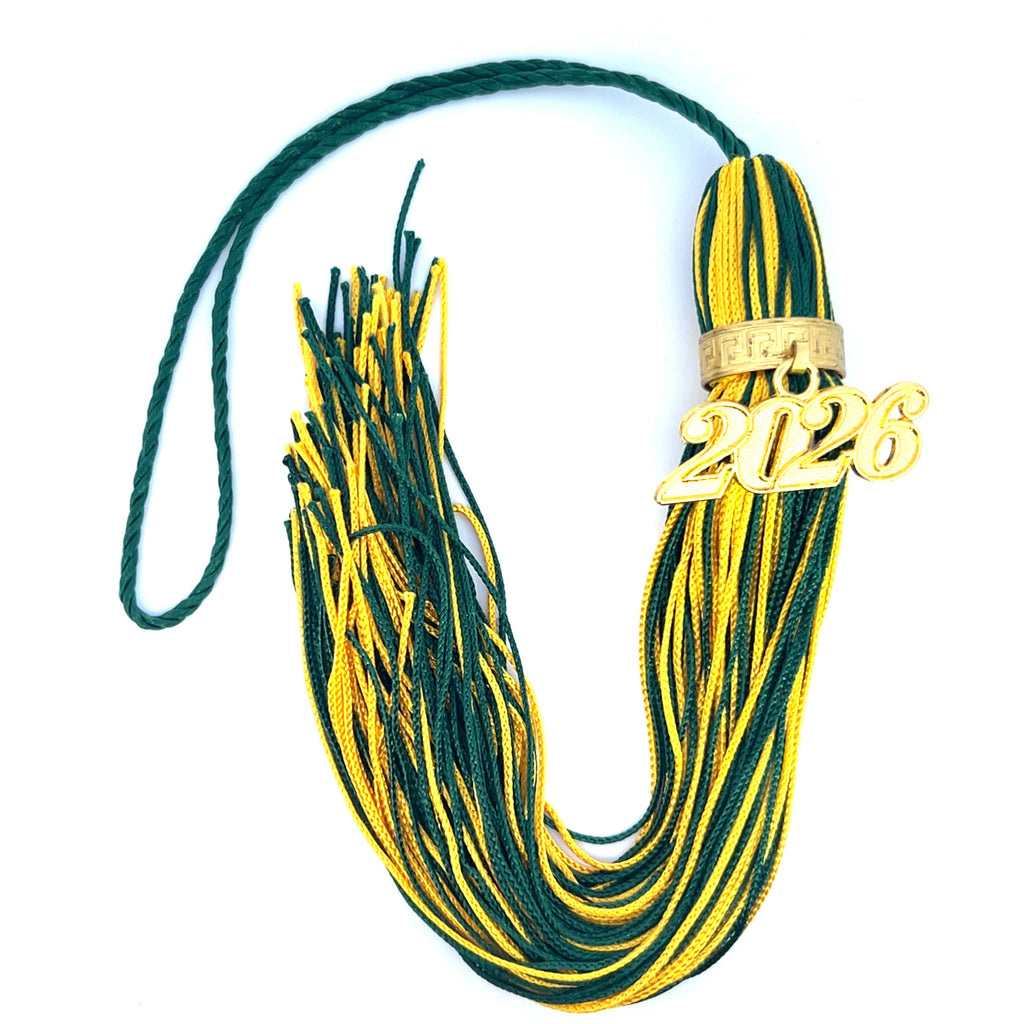 Hunter Green and Yellow Gold - Jumbo Souvenir Tassel