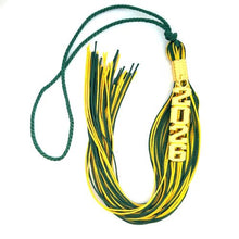 Load image into Gallery viewer, Hunter Green and Yellow Gold - Stacked Tassel
