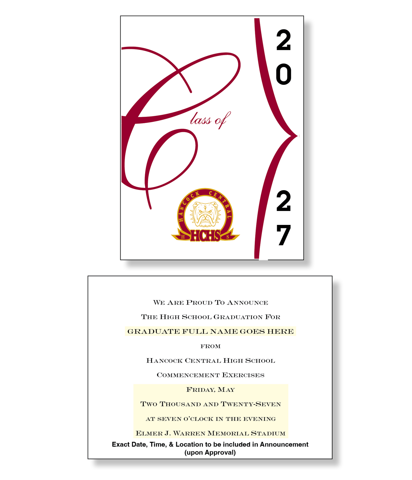 Hancock Central Package of 10 Announcements