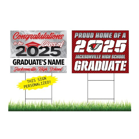 Jacksonville High School Personalized Yard Sign Combo