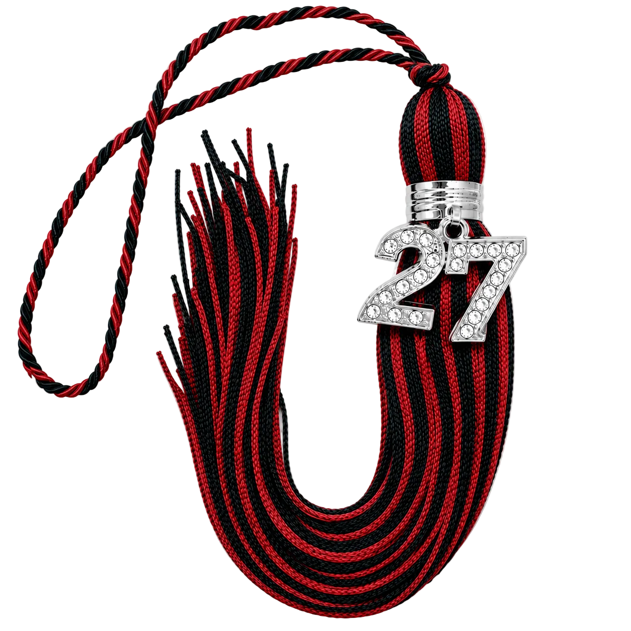 Maroon and Black - Jumbo Bling Tassel