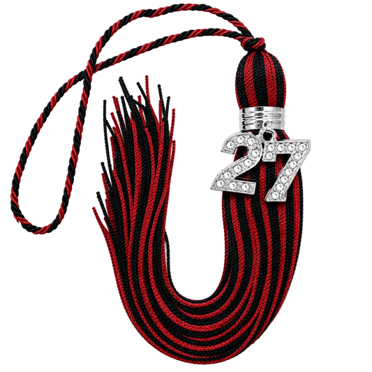 Maroon and Black - Jumbo Bling Tassel