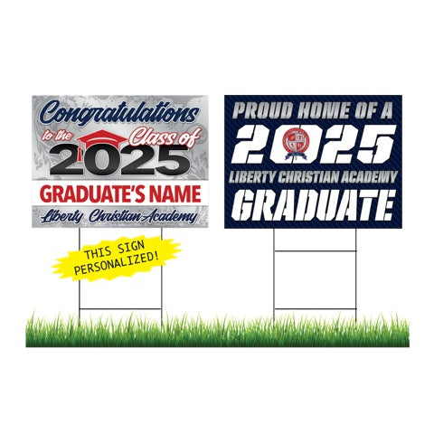 Liberty Christian Academy Personalized Yard Sign Combo