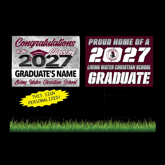 Living Water Christian School Personalized Yard Sign Combo