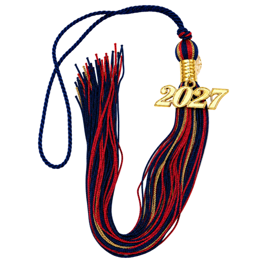 Navy, Cardinal and Old Gold - Souvenir Tassel