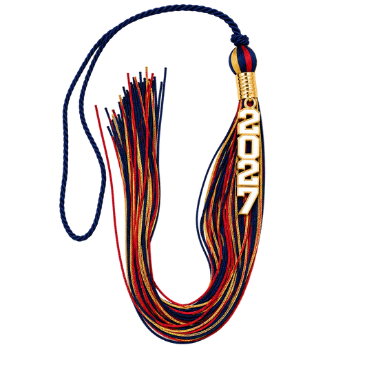 Navy, Cardinal and Old Gold - Stacked Souvenir Tassel