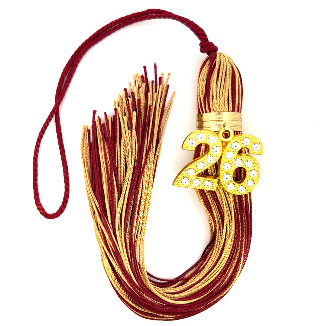 Maroon and Old Gold - Jumbo Bling Tassel