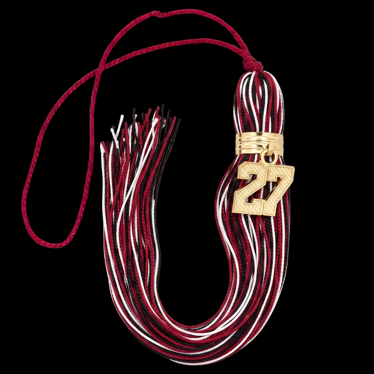 Red, White and Black - Jumbo Varsity Tassel - GOLD