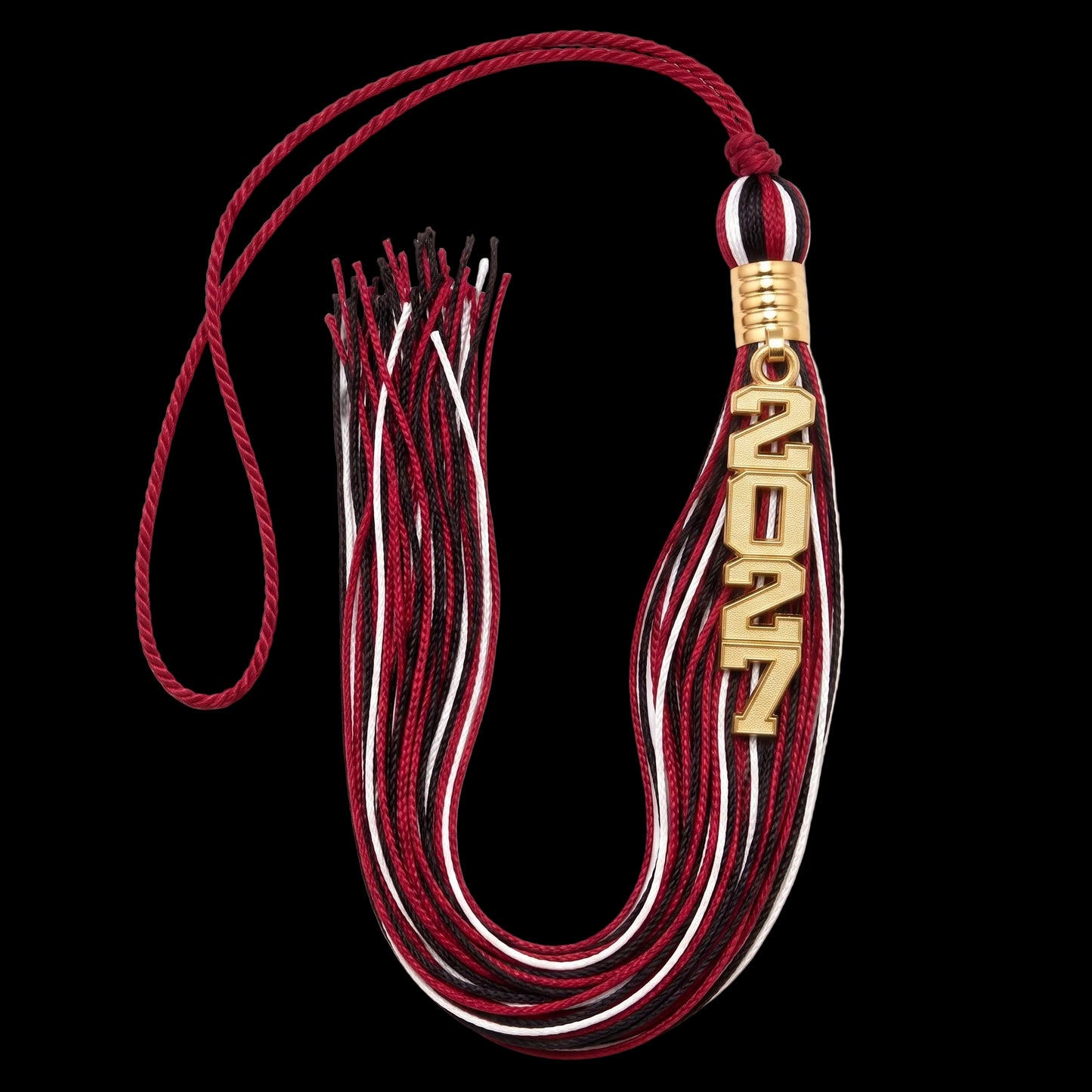 Red, White and Black - Stacked Souvenir Tassel - Gold