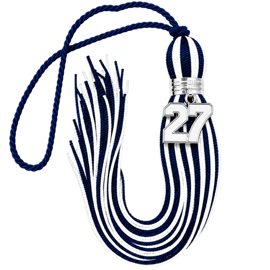 Blue and White - Jumbo Varsity Tassel