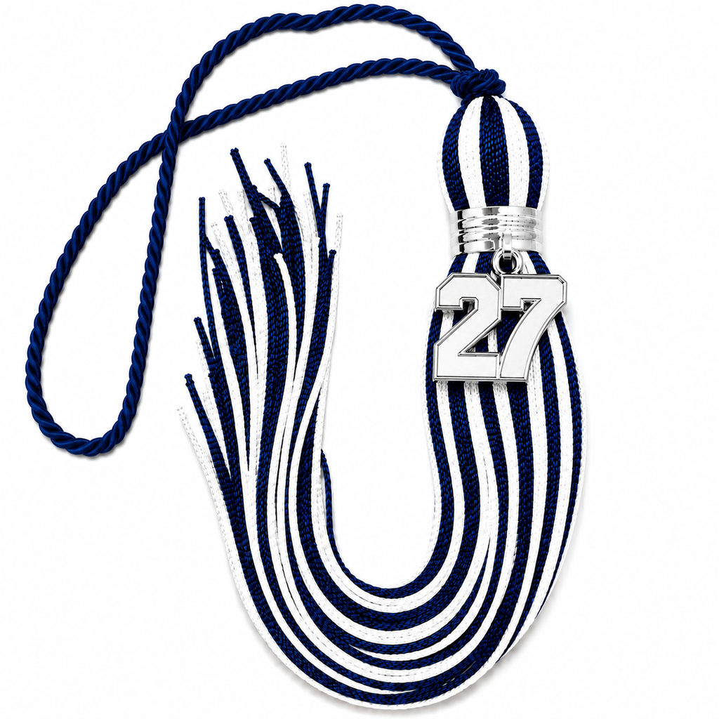 Blue and White - Jumbo Varsity Tassel