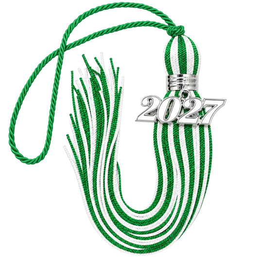 Green and White - Jumbo Tassel