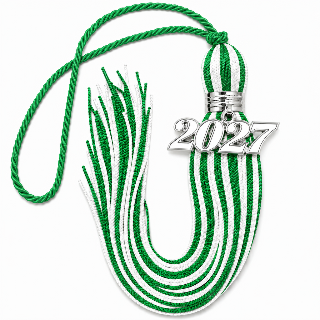 Green and White - Jumbo Tassel