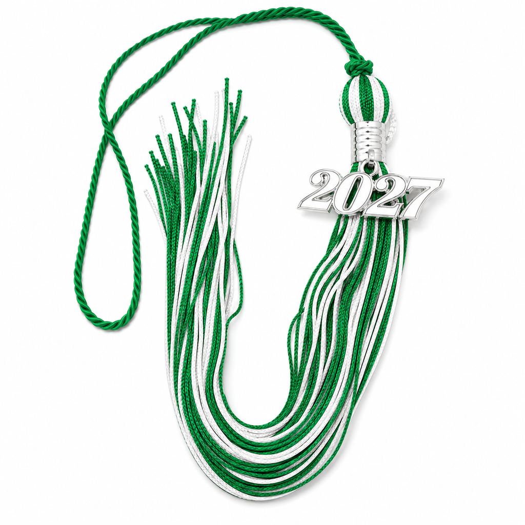 Green and White - Souvenir Tassel