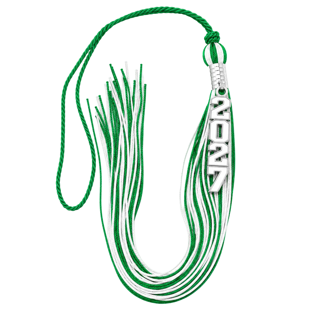 Green and White - Stacked Tassel
