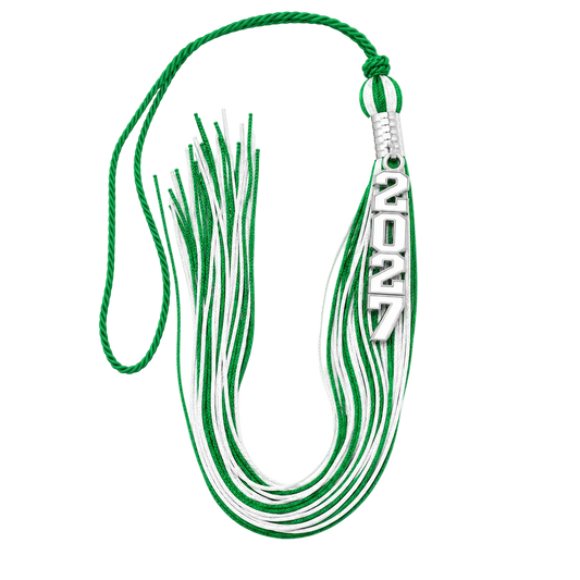 Green and White - Stacked Tassel