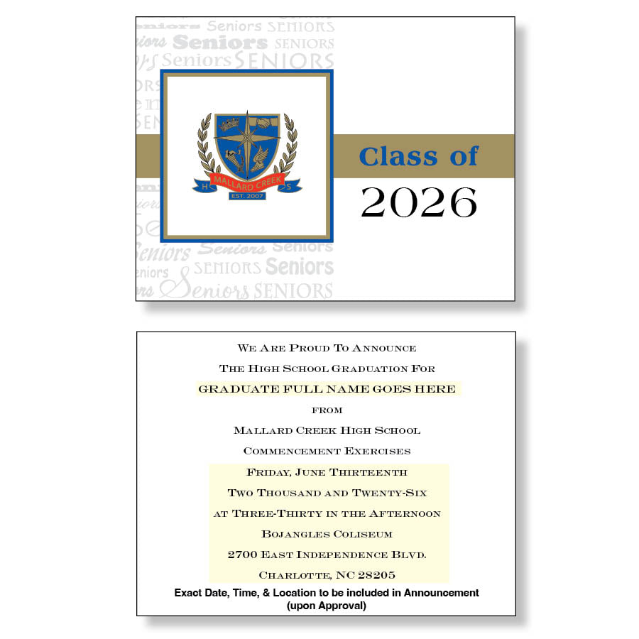 Mallard Creek Package of 10 Announcements
