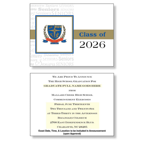 Mallard Creek Package of 10 Announcements
