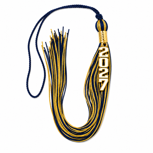 Navy and Old Gold - Stacked Souvenir Tassel