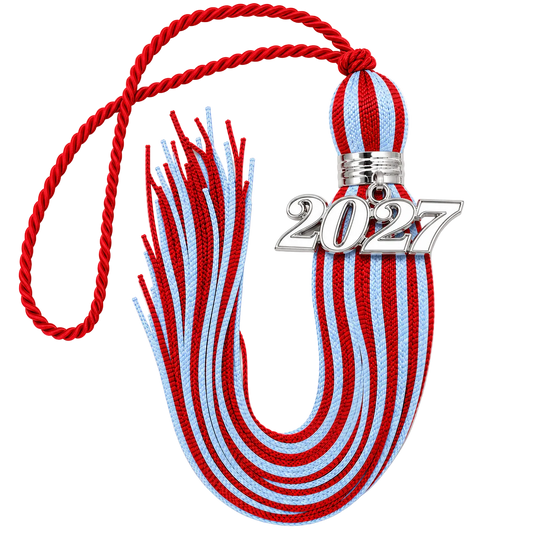 Red and Columbia Blue - Jumbo Tassel