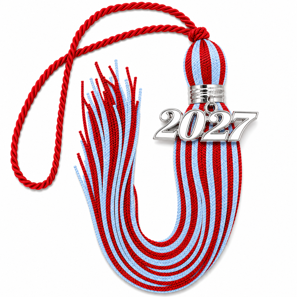 Red and Columbia Blue - Jumbo Tassel