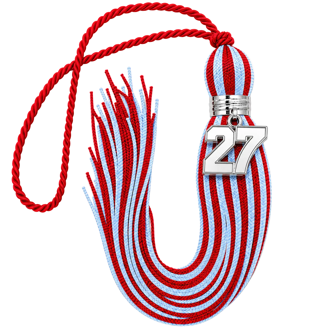 Red and Columbia Blue - Jumbo Varsity Tassel