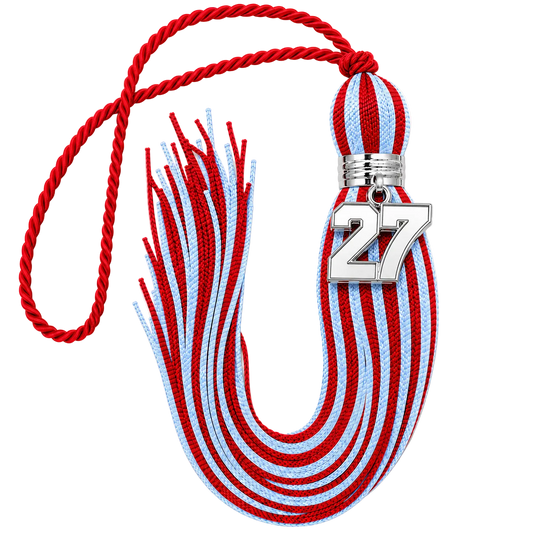Red and Columbia Blue - Jumbo Varsity Tassel