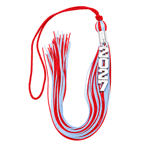 Red and Columbia Blue - Stacked Souvenir Tassel