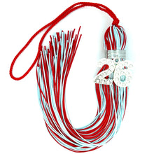 Load image into Gallery viewer, Red and Columbia Blue - Jumbo Silver Bling Tassel

