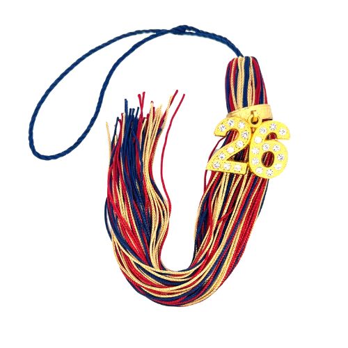 Navy, Cardinal and Old Gold - Jumbo Bling Tassel