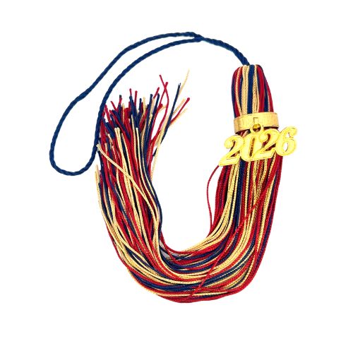Navy, Cardinal and Old Gold - Jumbo Tassel