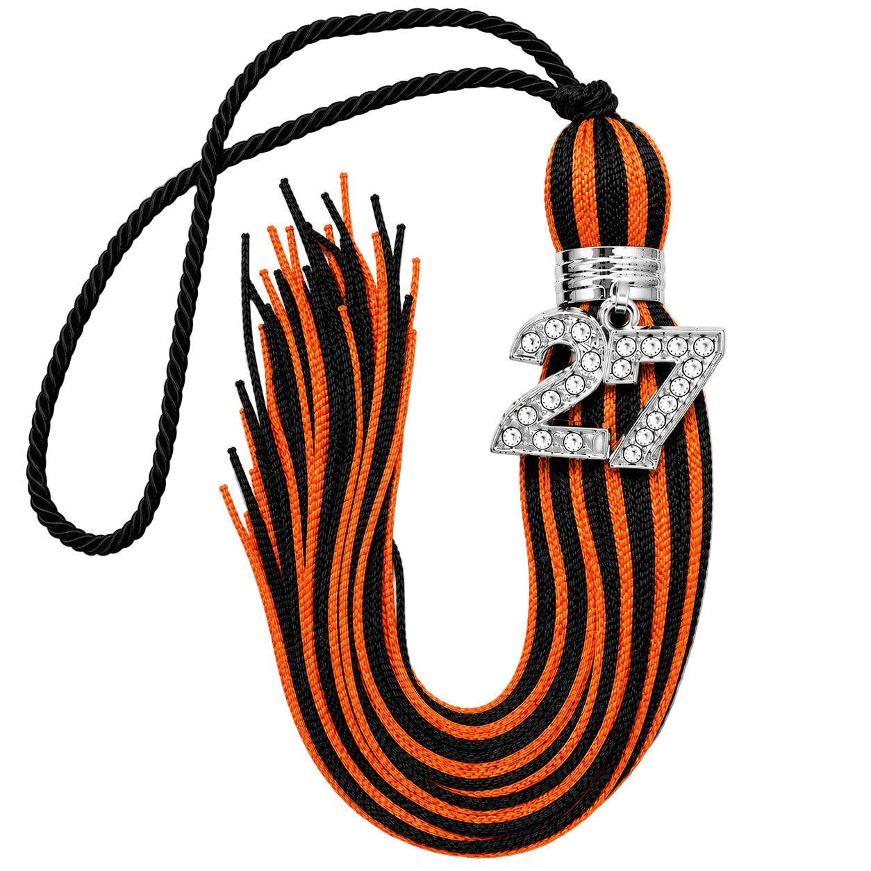 Black and Orange - Jumbo Bling Tassel