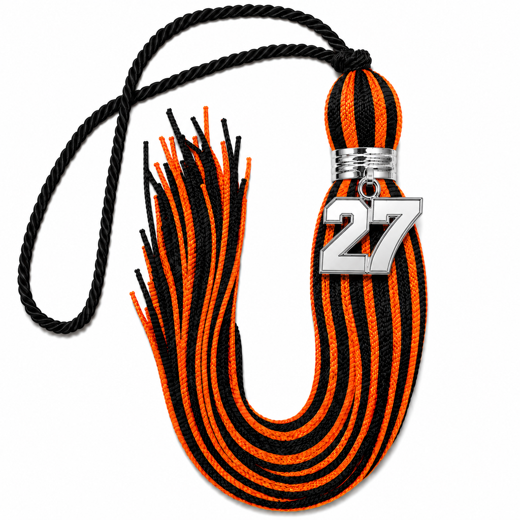 Black and Orange - Jumbo Varsity Tassel