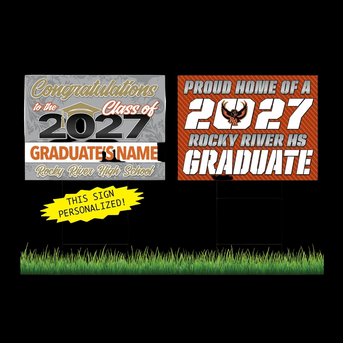 Rocky River Personalized Yard Sign Combo