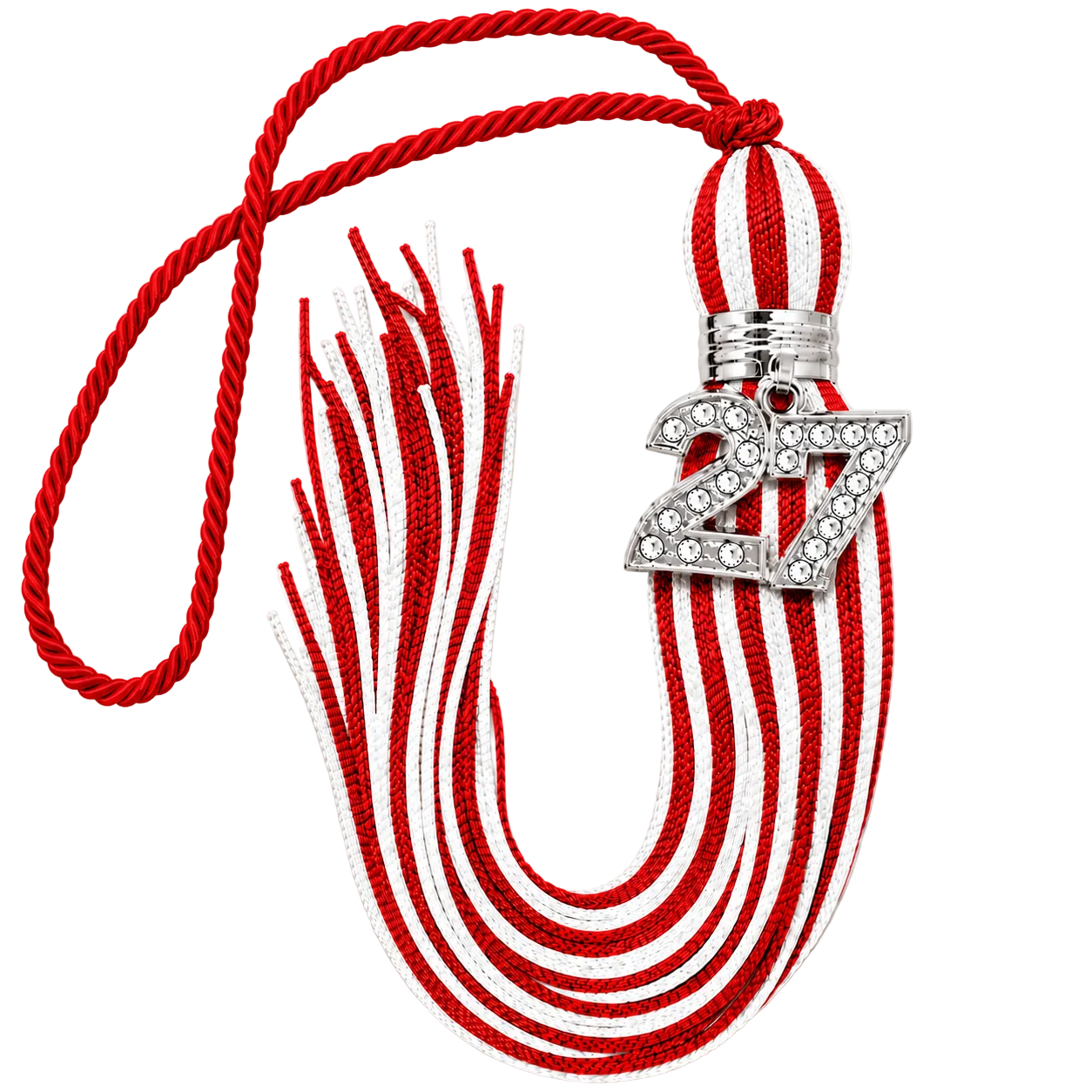 Red and White - Jumbo Bling Tassel