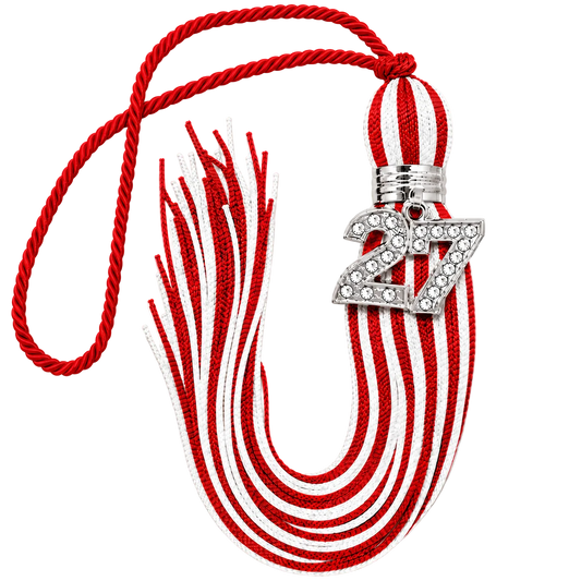 Red and White - Jumbo Bling Tassel