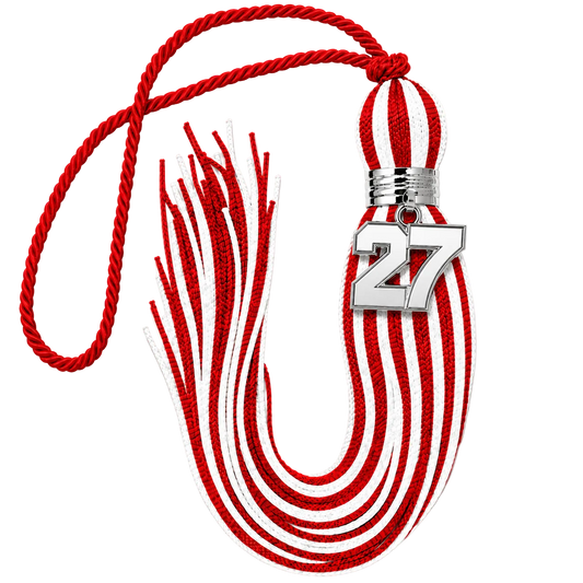 Red and White - Jumbo Varsity Tassel