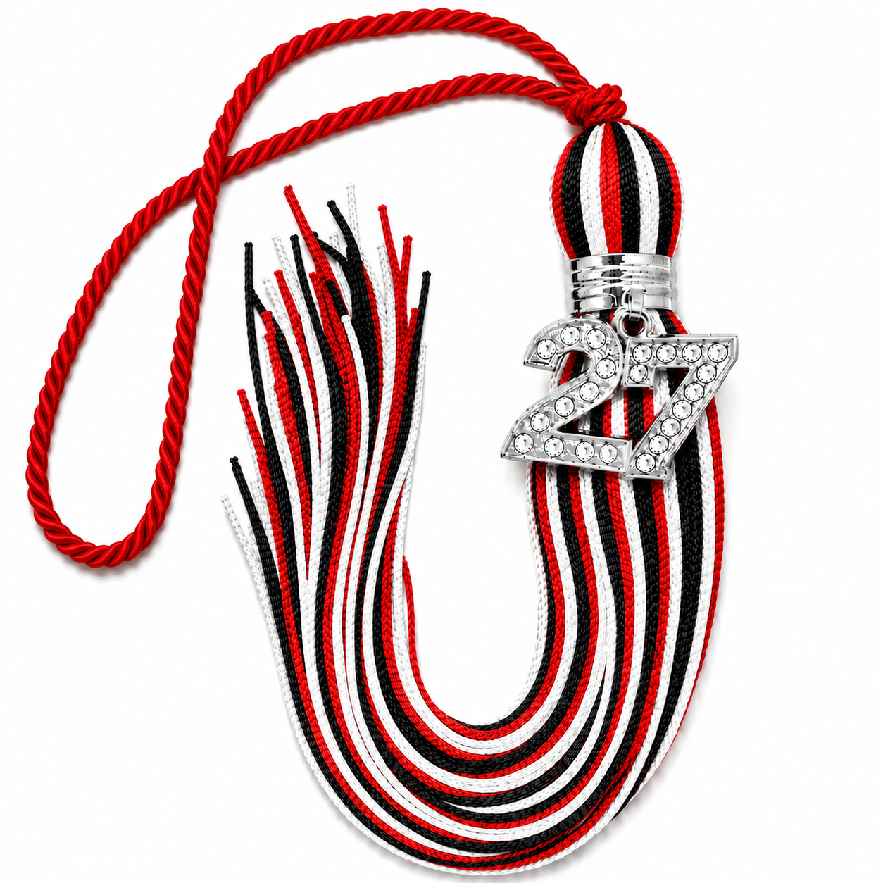 Red, White and Black - Jumbo Bling Tassel
