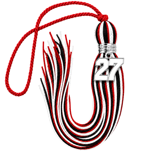 Red, White and Black - Jumbo Varsity Tassel