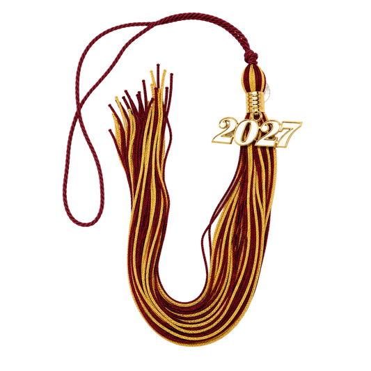 Maroon and Yellow Gold - Souvenir Tassel