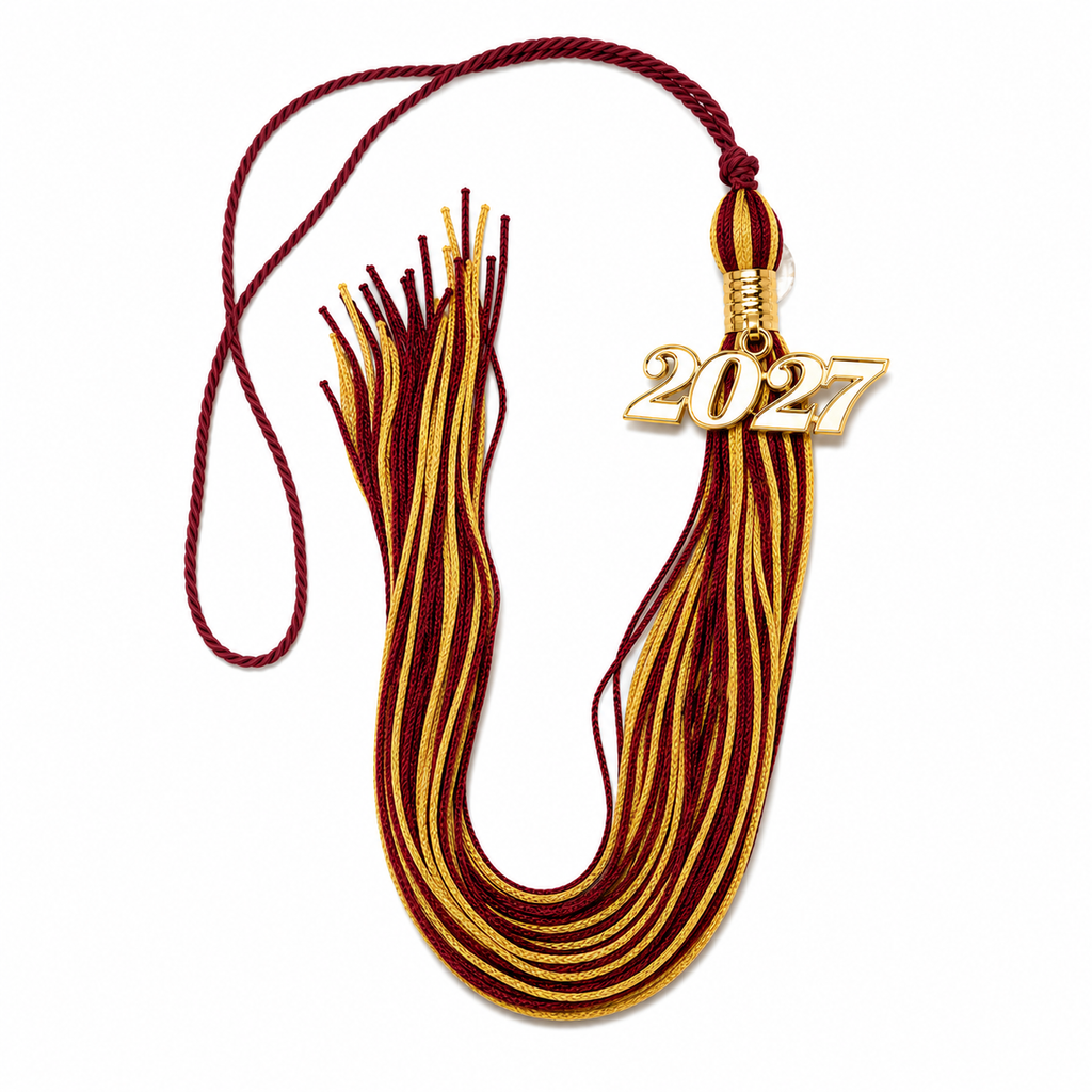 Maroon and Yellow Gold - Souvenir Tassel