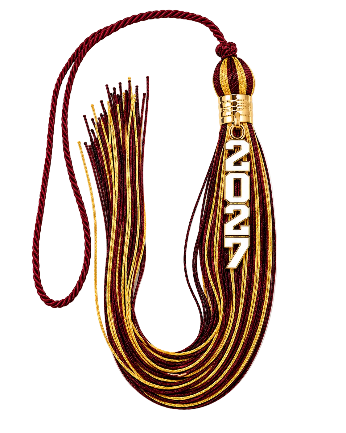 Maroon and Old Gold - Stacked Souvenir Tassel