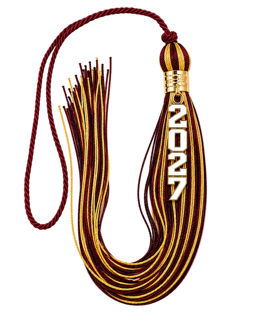 Maroon and Old Gold - Stacked Souvenir Tassel